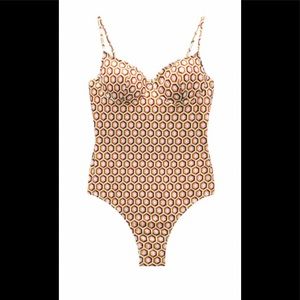 Zara geometríc print swimsuit 🩱 sea green